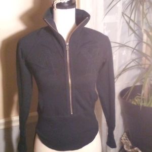 AX Armani Exchange black slip over sweatshirt 3/4 zipper woman's xs